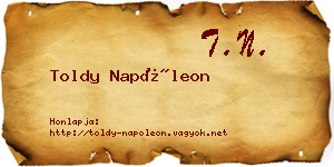 Toldy Napóleon névjegykártya